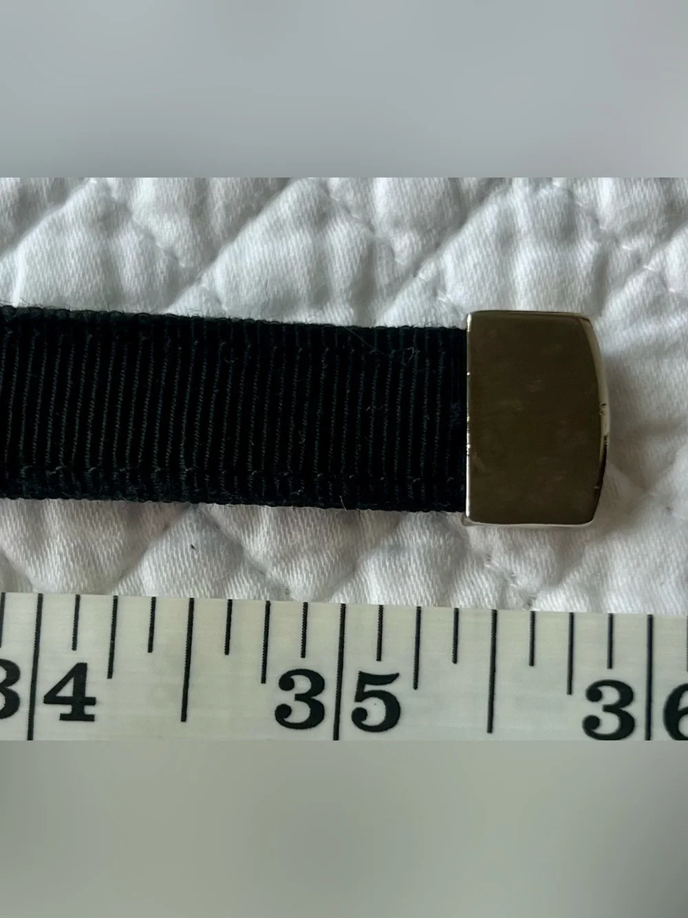 Salvatore Ferragamo Vara Chain Link Grosgrain Belt Black Silver Made in Italy